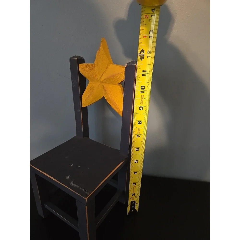 Vintage Interior Accents Americana Collection Painted Mini Doll‎ Chair Star